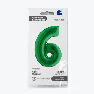 NUMERO 6 VERDE cm.35