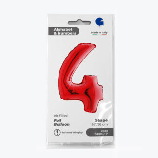 NUMERO 4 ROSSO cm.35