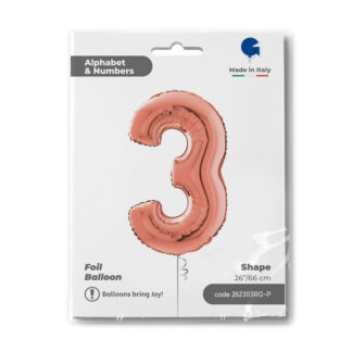 Number 3 Rose Gold cm.66