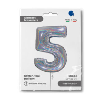 NUMERO 5 ARGENTO HOLOGRAPHIC cm.102